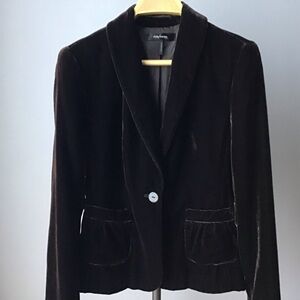 Daisy Fuentes dark brown velvet blazer size 4